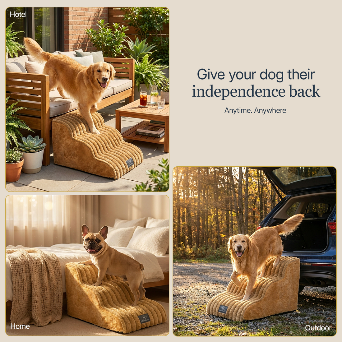 Lapside dog stairs washable cover detail