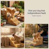 Lapside dog stairs washable cover detail