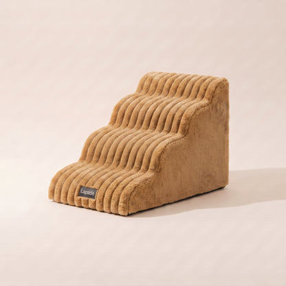 Lapside foam dog stairs in Camel, studio packshot