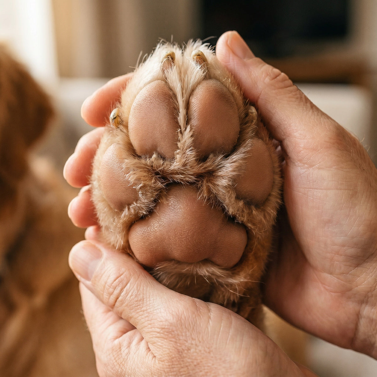 Dog paw after using the balm